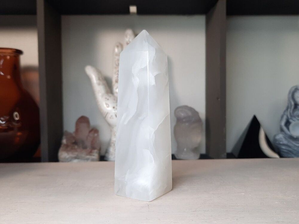 Translucent white Calcite Crystal Tower